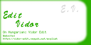 edit vidor business card